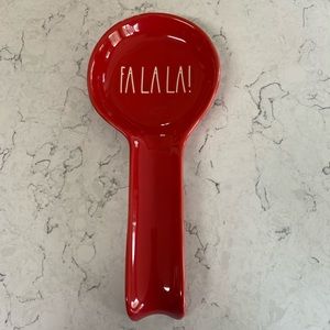 Rae Dunn Red Spoon Rest Fa La La!